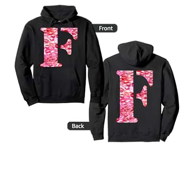 Amazon.com: Lipstick Kisses For Boyfriend Letter F Pullover